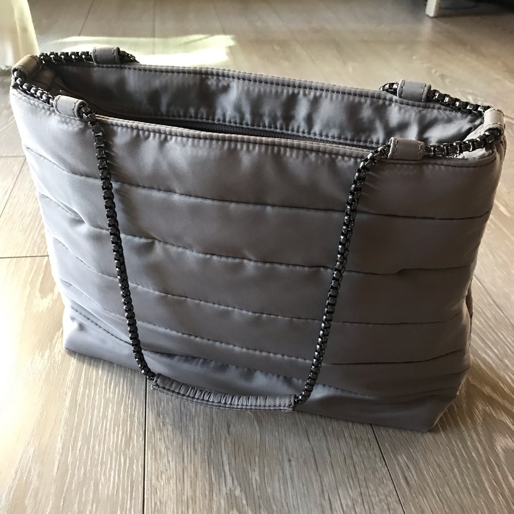 Eric Javits Maven nylon tote in Cinder color